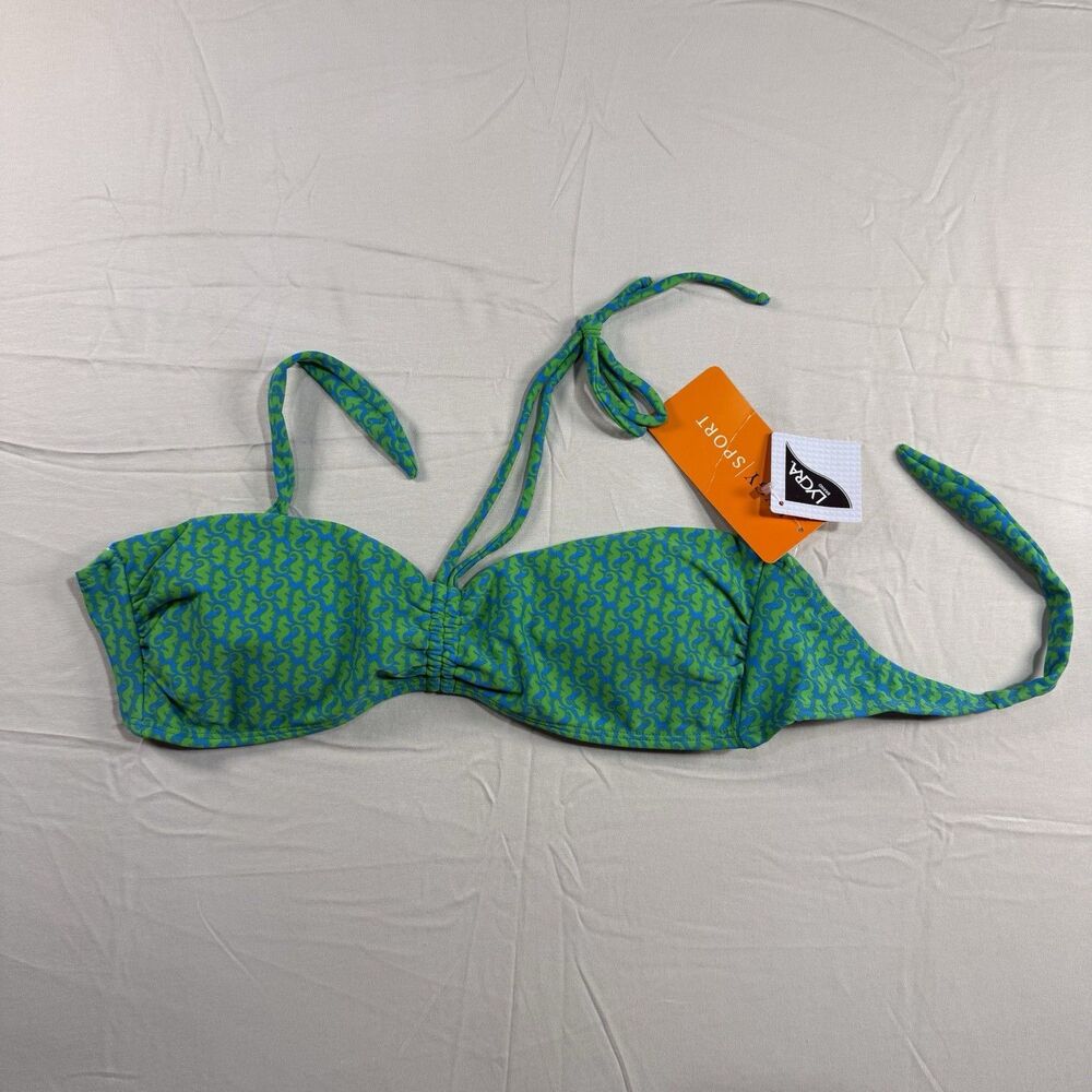 Rygy Sport Green Bandeau Bikini Swim Top – Women’s Size L – Lined – Solid – NWT